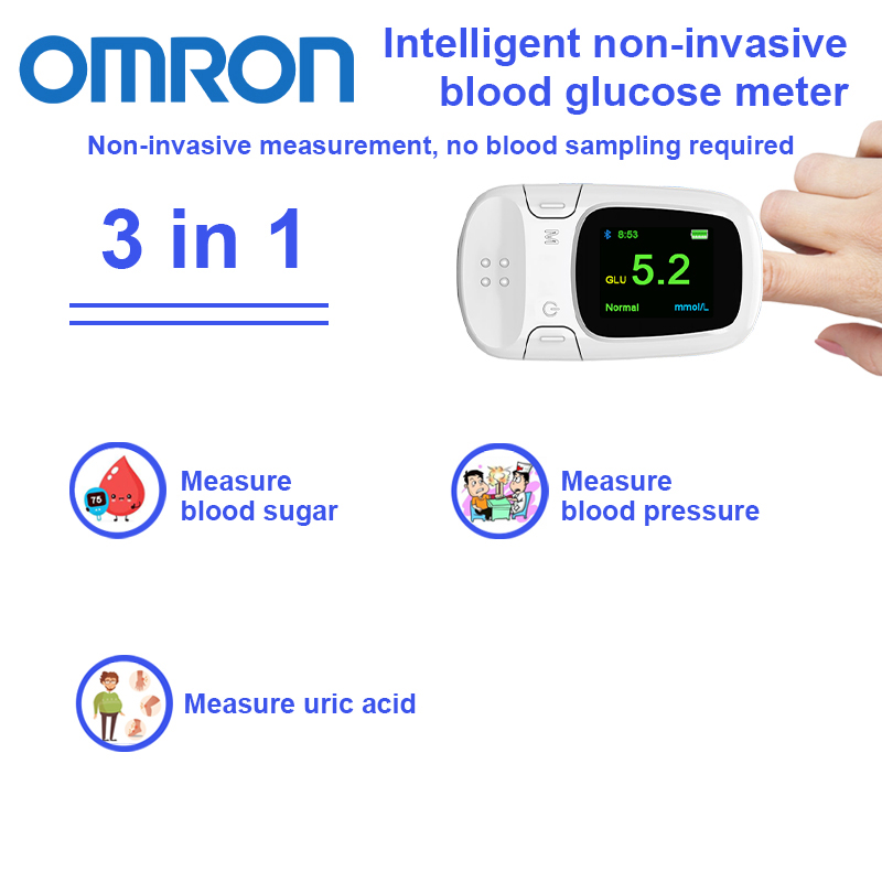 【3-in-1】Misuratore di glicemia intelligente e non invasivo ( Misurazione non invasiva della glicemia + misurazione della pressione arteriosa + misurazione dell'acido urico )